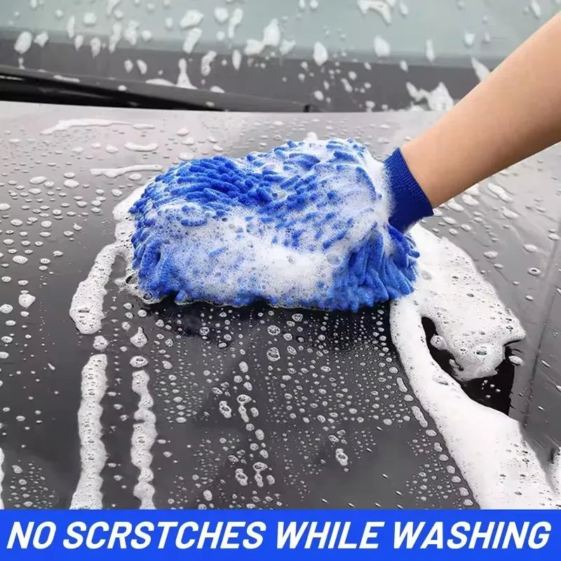 1/2PCS Chenille Plush Gloves for Car Cleaning