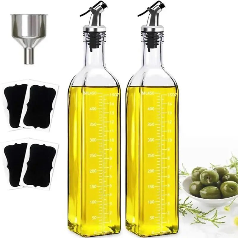Transparent Glass Olive Oil Bottle Leakproof Kitchen