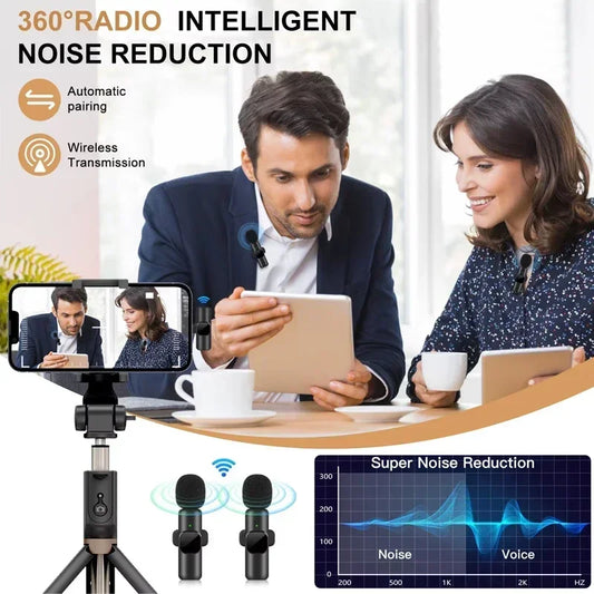 Portable Wireless Lavalier Microphone Audio Video Recording Mini Mic