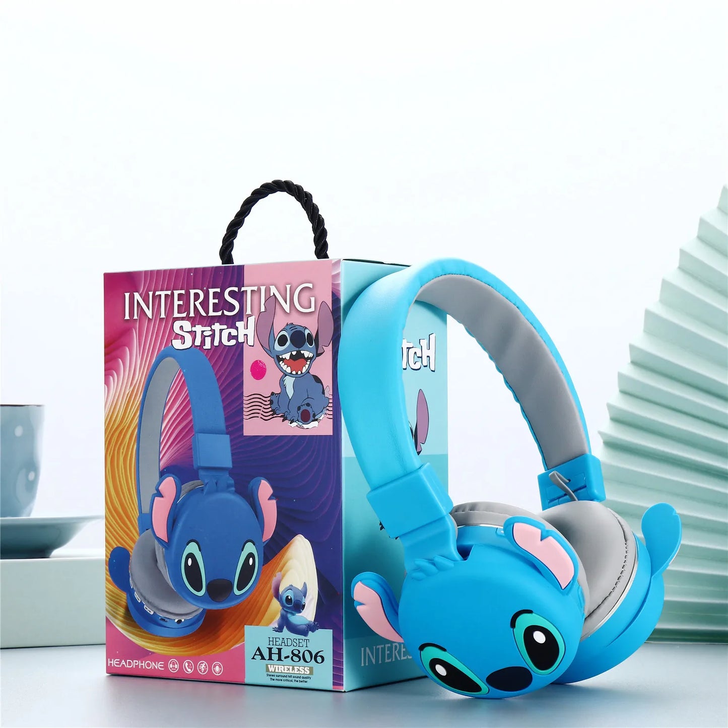 Anime Stitch Bluetooth Foldable Headphone Cartoon Cute Headset