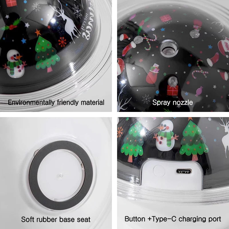 Creative LED projection light USB planet humidifier Christmas star