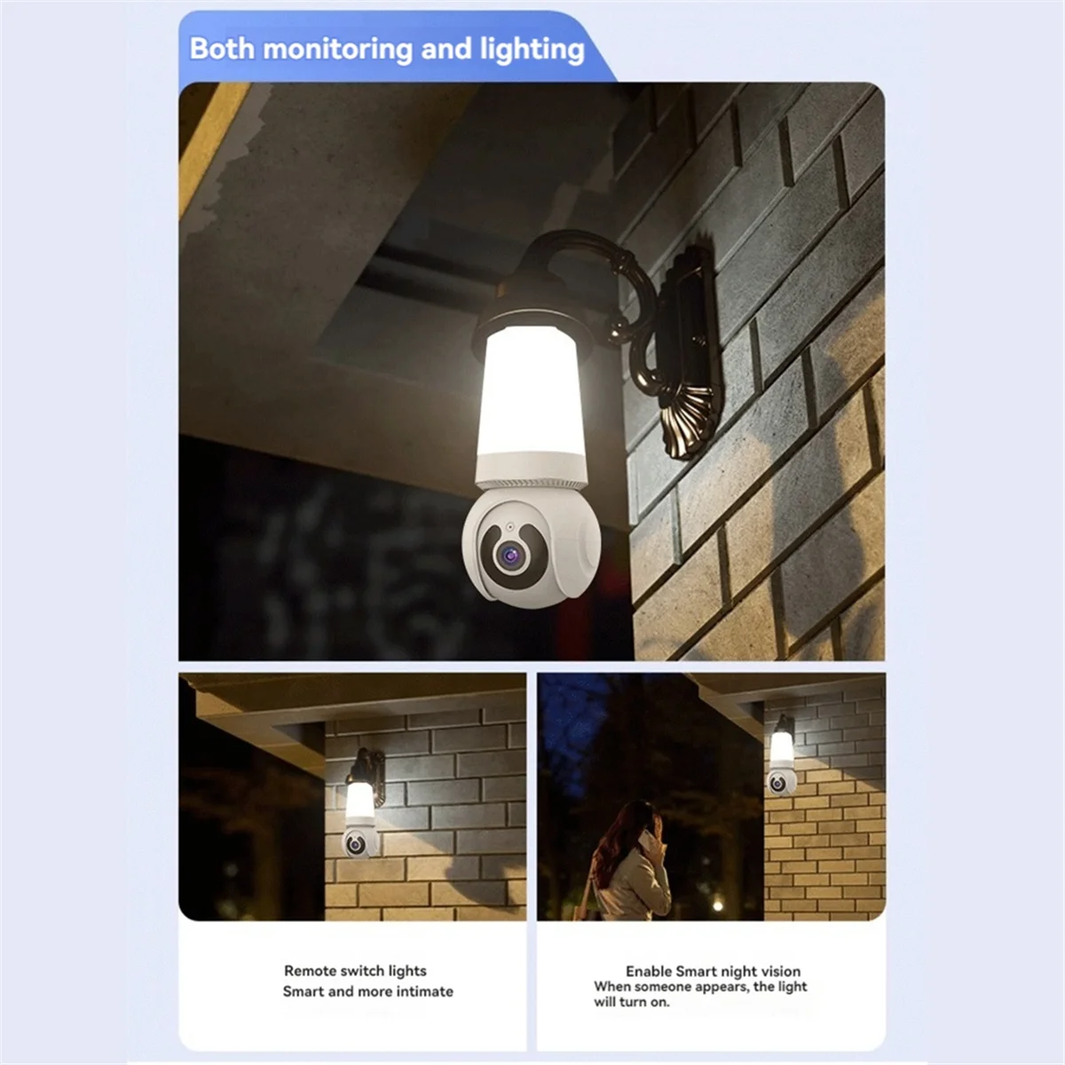 ABNP 3MP Bulb Camera 360° Bulb and Camera 2in1 Wifi Two-Way