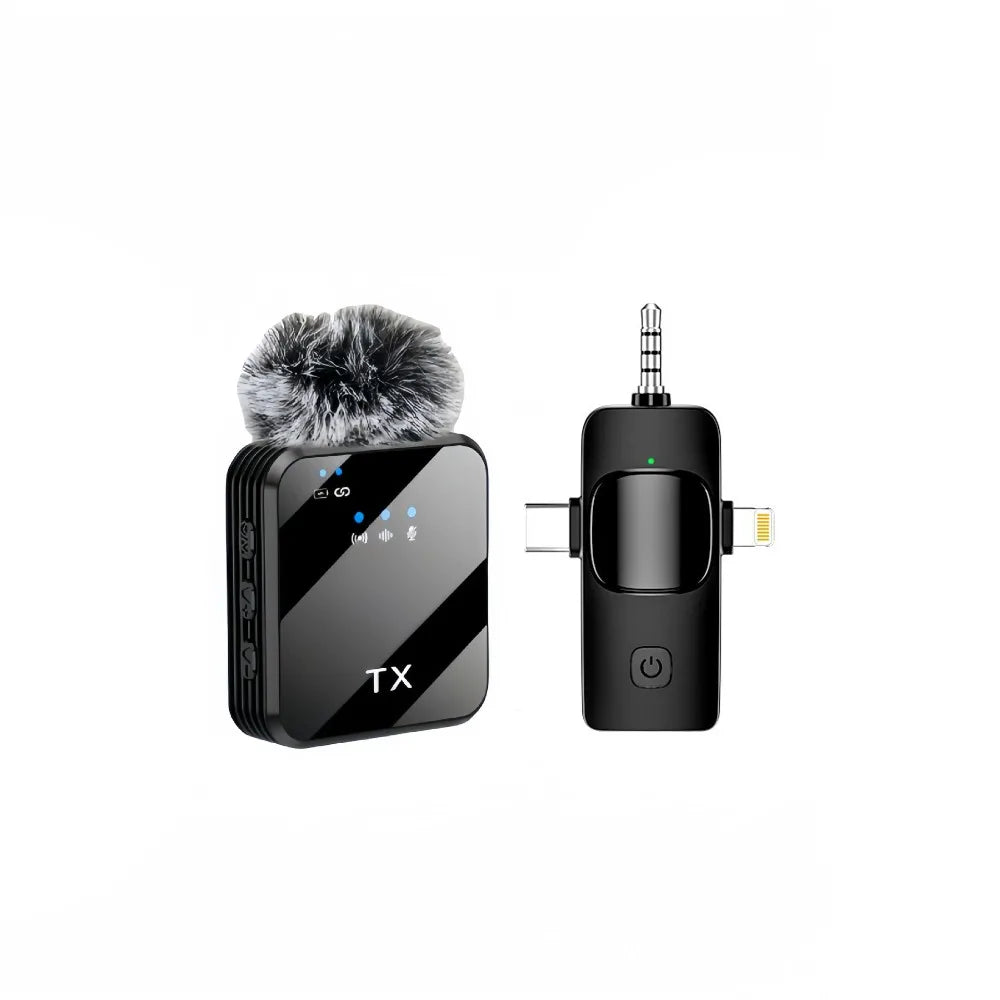 3in1 Design Wireless Lavalier Microphone Type-C Charging