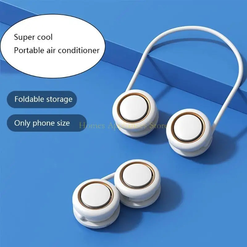 D0AB Portable Hanging Neck Fan Wearable USB Fan