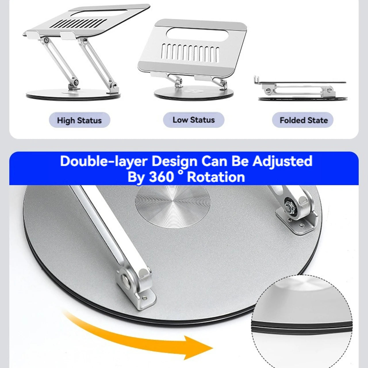 Heat Dissipation Laptop Stand 360° Rotatable