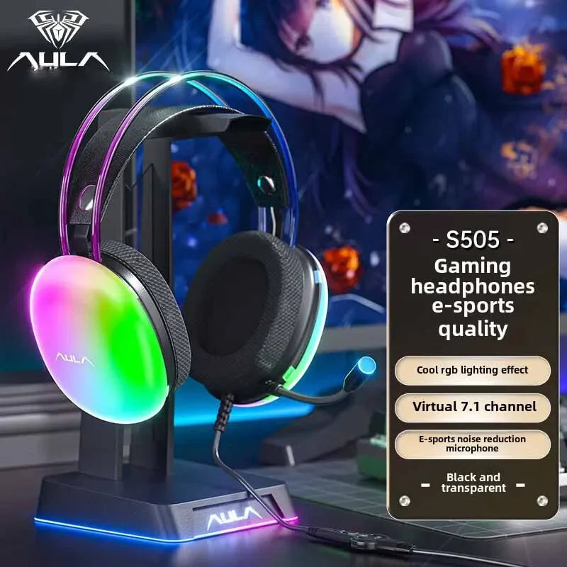 AULA S505 Gaming Headset Esports Headphones Computer RGB