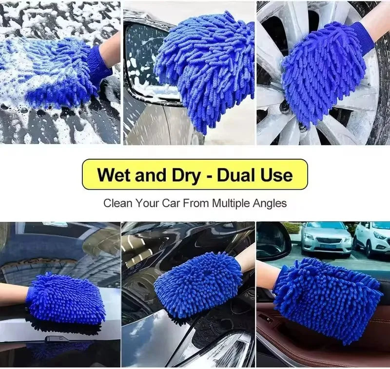 1/2PCS Chenille Plush Gloves for Car Cleaning