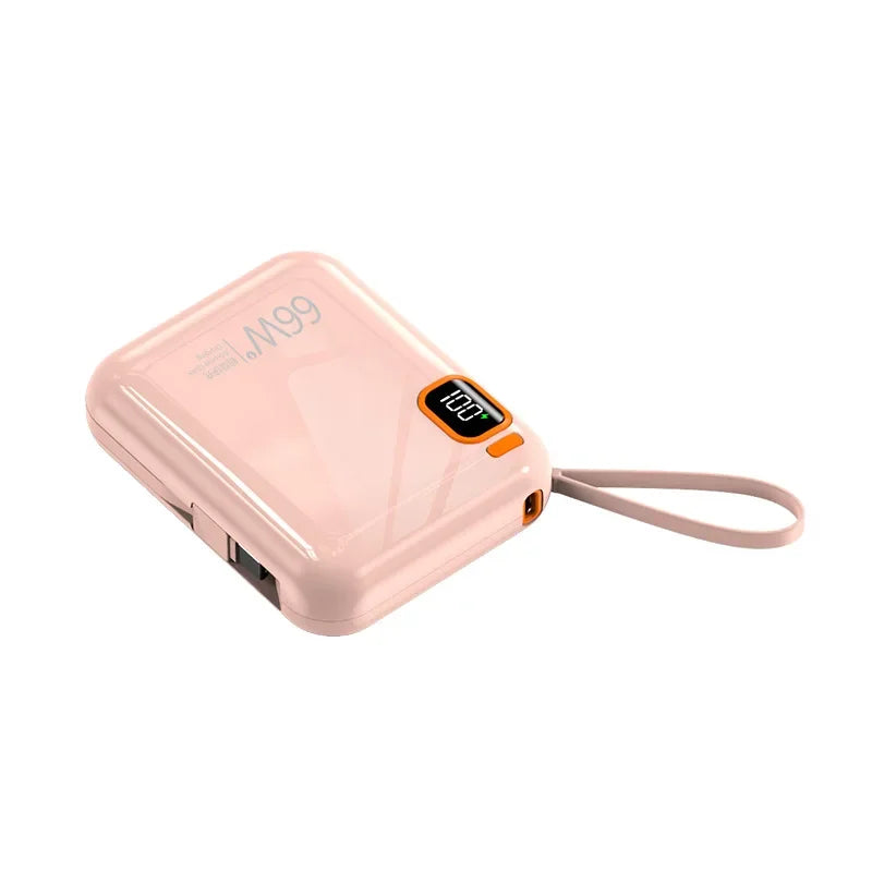 PD66W Power Bank 10000mAh Built in Cables Two-way