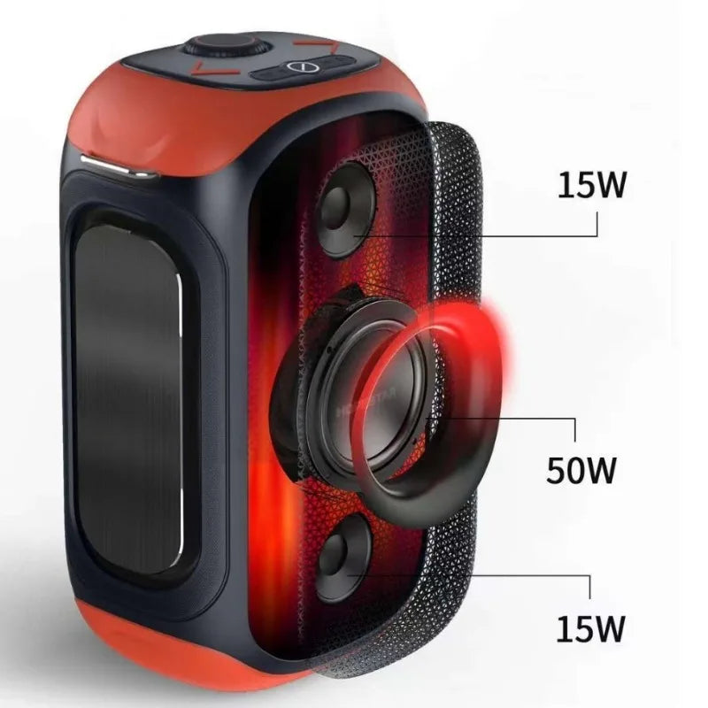 Portable bluetooth speaker with high-power party subwoofer