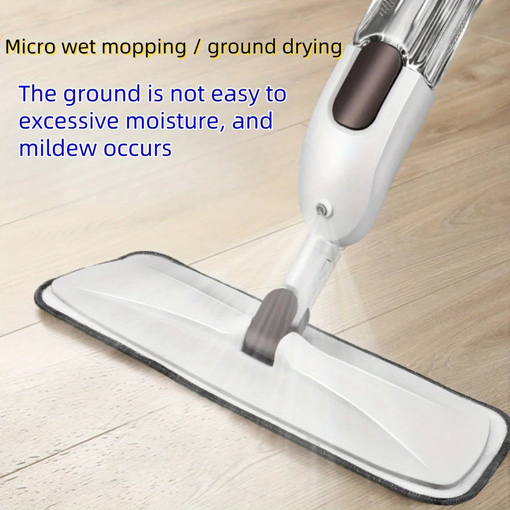 New Spray Mop Broom Set with Reusable Microfiber Pads Rotating D