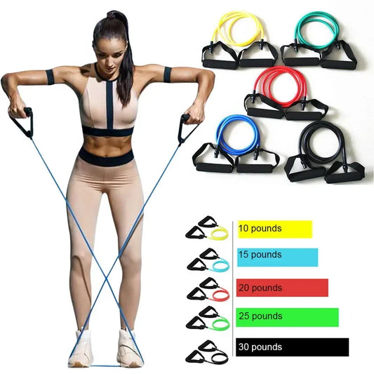 5 Levels  Elastic Band With Handles Yoga Pull Rope