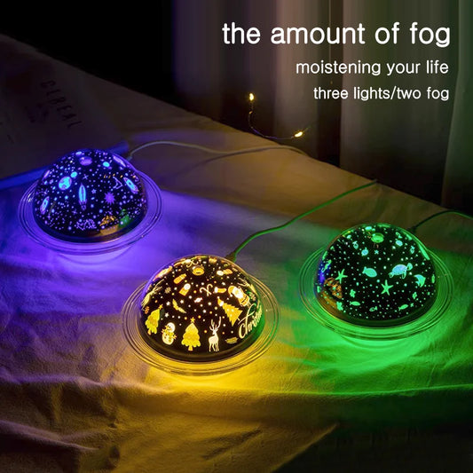 Creative LED projection light USB planet humidifier Christmas star