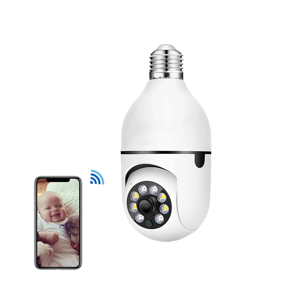 Bulb E27 Surveillance Camera Full Color Night Vision Automatic