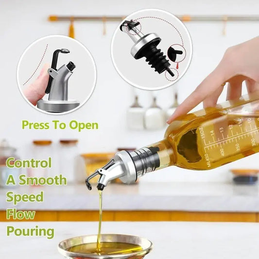 Transparent Glass Olive Oil Bottle Leakproof Kitchen