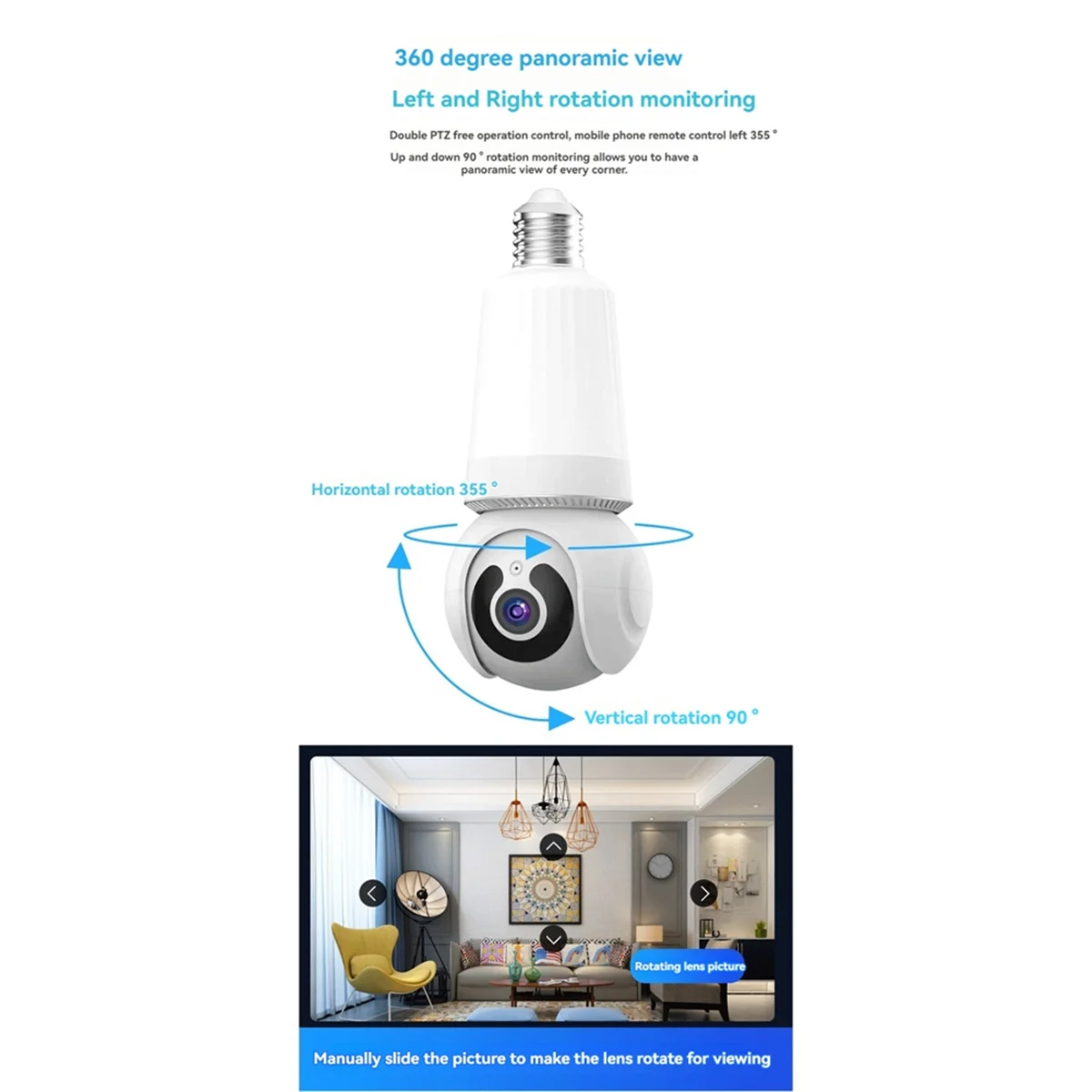 ABNP 3MP Bulb Camera 360° Bulb and Camera 2in1 Wifi Two-Way