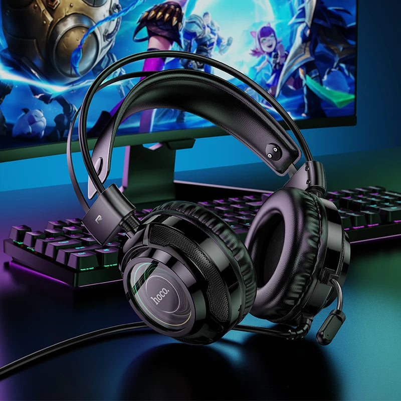 HOCO Gaming Wired Headphone with Dynamic RGB Light