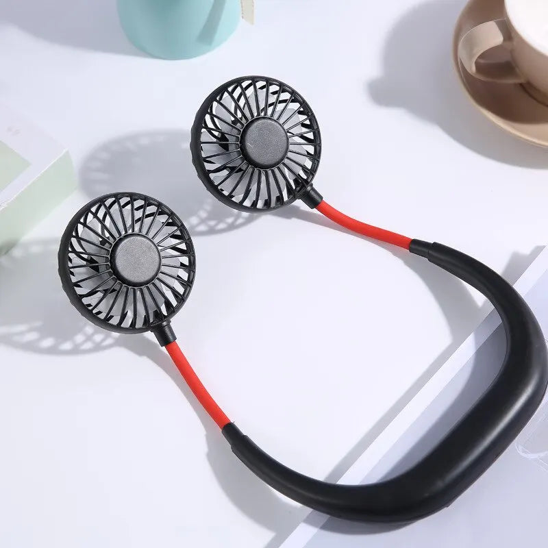 USB Mini Neck Fan Rechargeable Portable Hanging Neckband Fan