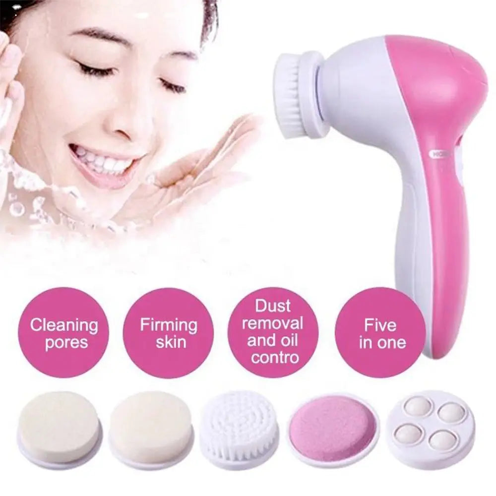 Electric Facial Cleaner 5 IN 1 Face Cleansing Brush Wash Machine Spa