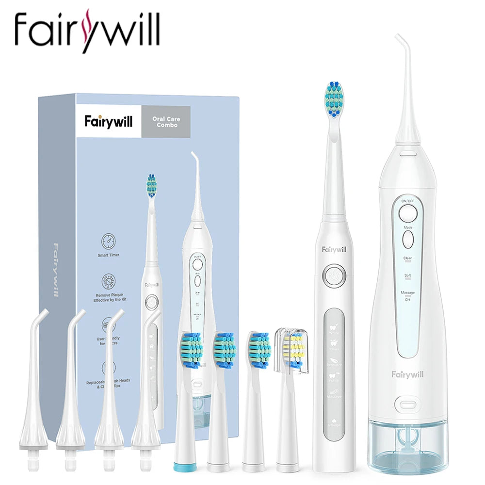 Fairywill Water Flossers Oral Irrigator Rechargeable Portable Dental 3 Modes