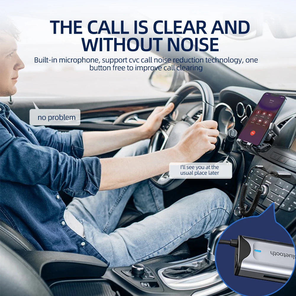 Bluetooth 5.3 Audio Adapter Wireless Car AUX Bluetooth Receiver