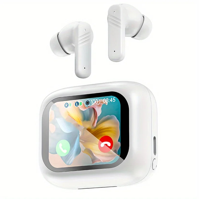 Noise Cancelling Bluetooth Earbuds ANC with Smart Touch Screen