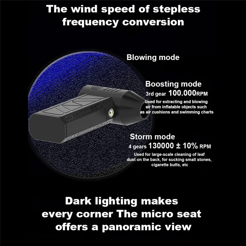 A72T 1 Piece Turbo Jet Fan Black Plastic 130000 RPM Strong