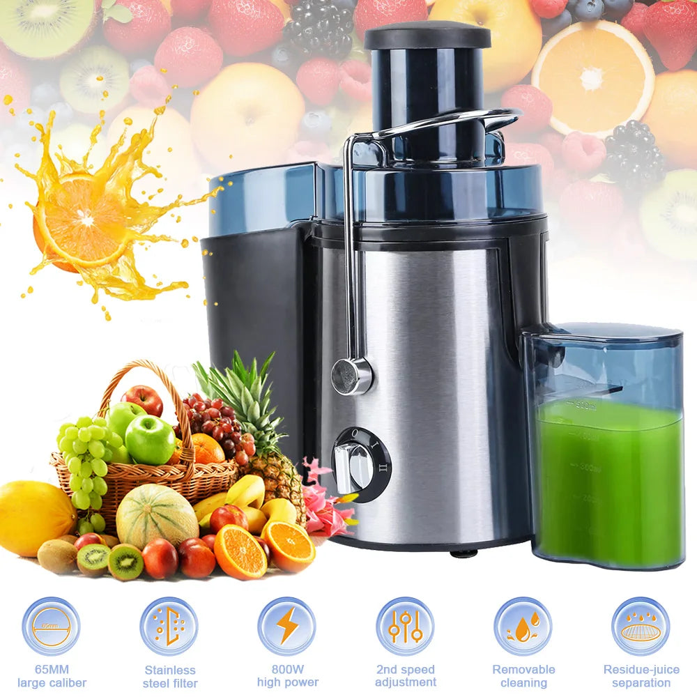 800w Stainless Steel Juicer Centrifugal Household Large Caliber