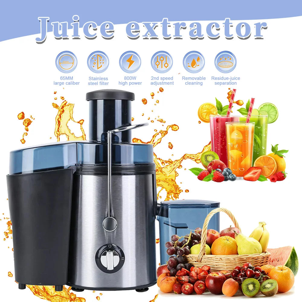 800w Stainless Steel Juicer Centrifugal Household Large Caliber