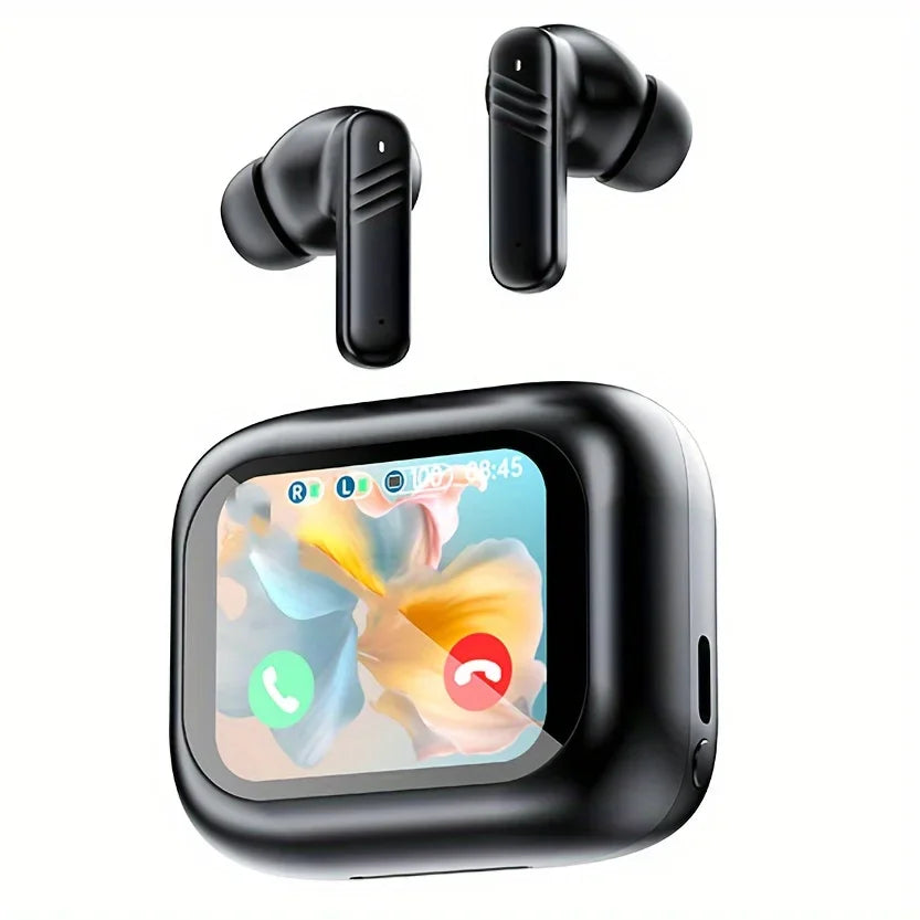 Noise Cancelling Bluetooth Earbuds ANC with Smart Touch Screen