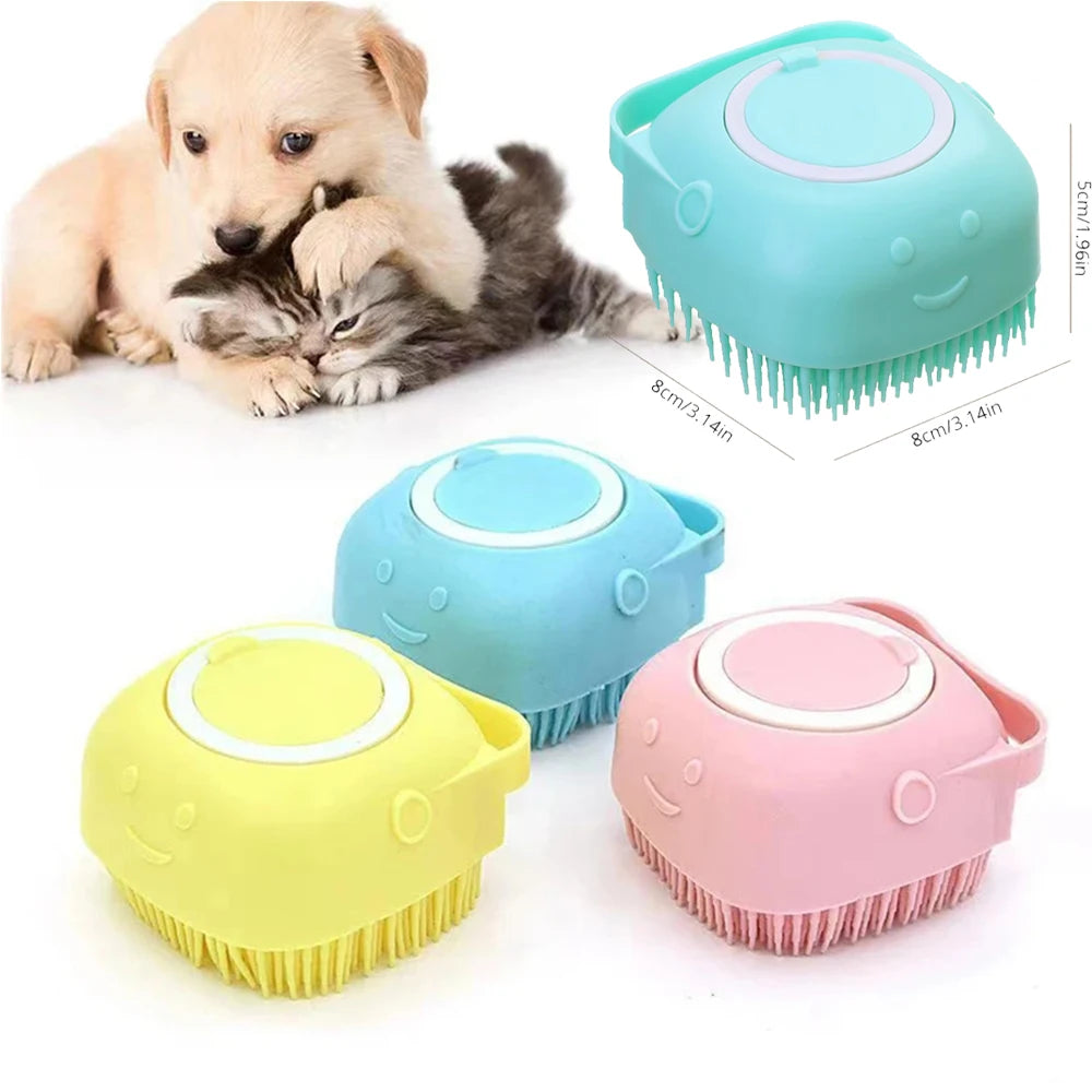 Pet Bathing Soft Silicone Comb Dog Cat Brush