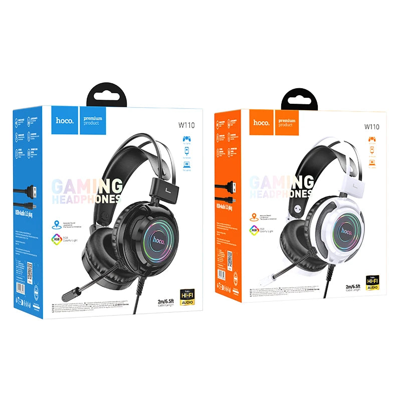 HOCO Gaming Wired Headphone with Dynamic RGB Light