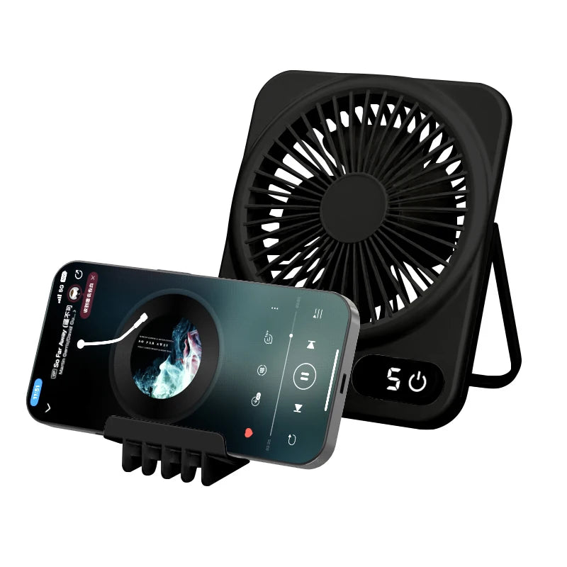 Desk Fan Portable USB Rechargeable Fan 180° Tilt Folding Personal Fan