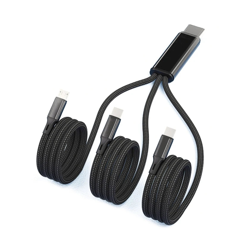 3 in 1 Multiple Charge Cord USB C to Dual USB C Micro