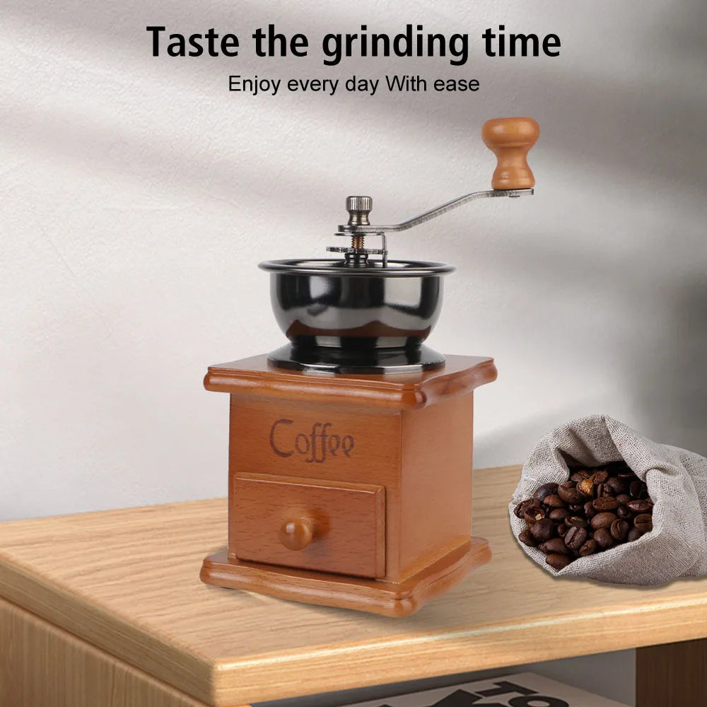Wooden Mini Retro Style Manual Coffee Bean Grinder