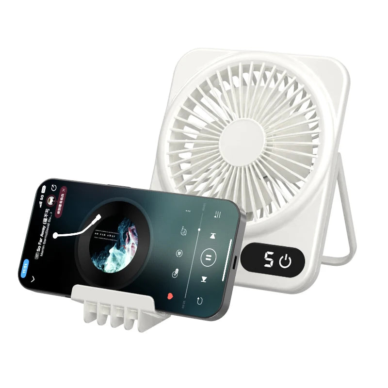 Desk Fan Portable USB Rechargeable Fan 180° Tilt Folding Personal Fan