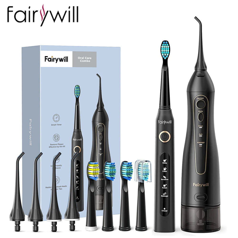 Fairywill Water Flossers Oral Irrigator Rechargeable Portable Dental 3 Modes