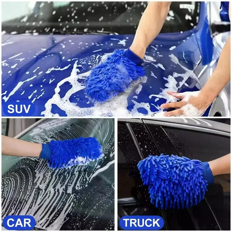 1/2PCS Chenille Plush Gloves for Car Cleaning