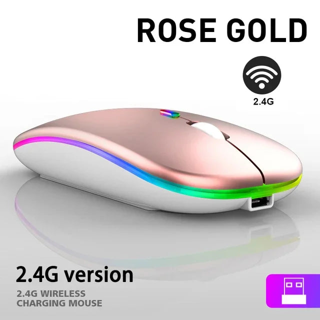 Rechargeable Wireless Mouse Colorful Backlit Mosue