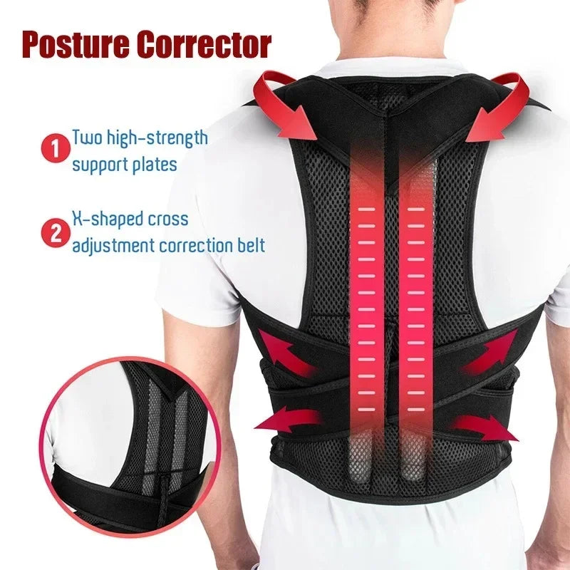 Back Support Posture Corrector Belt Adjustable Shoulder