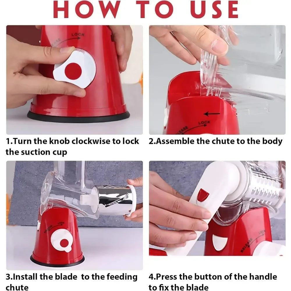 Rotary Vegetable Cutter Kitchen Shredder with Handle