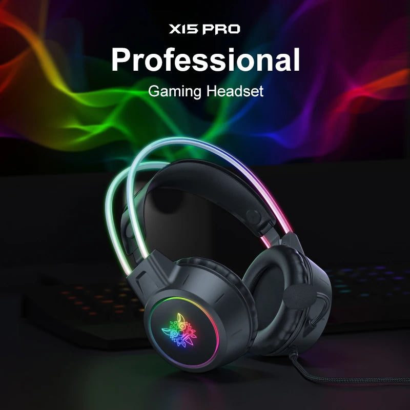 ONIKUMA RGB Gaming Headphones with HD Flexible Mic