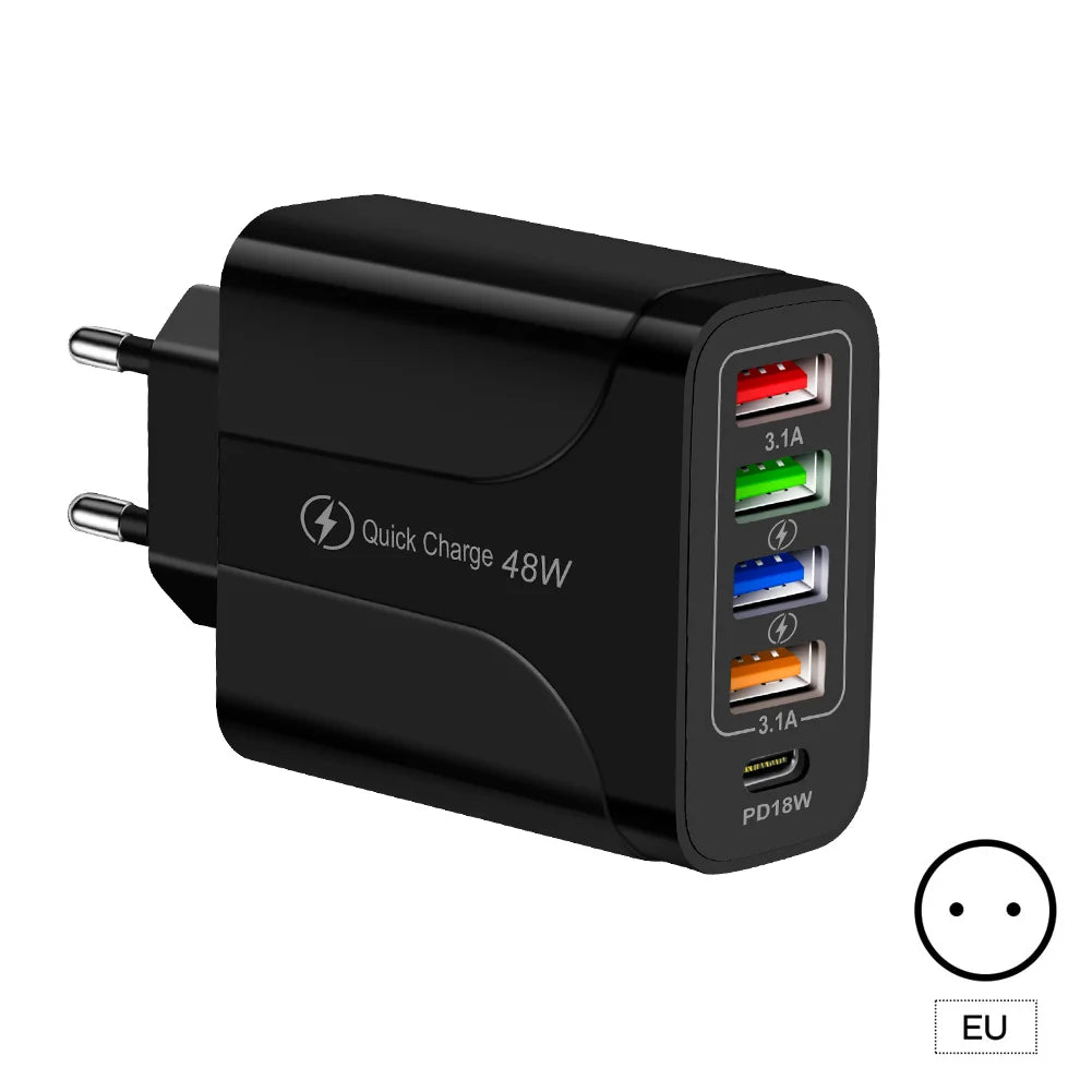 OLAF 48W USB Fast Charger 4-Port Charger Adapter