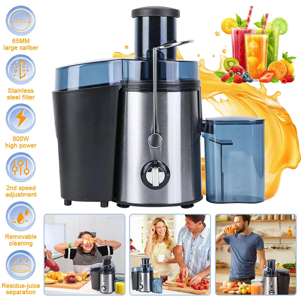 800w Stainless Steel Juicer Centrifugal Household Large Caliber
