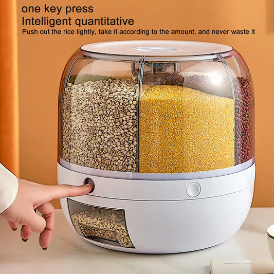 6 Grids Grain Dispenser Rotation Grain Storage