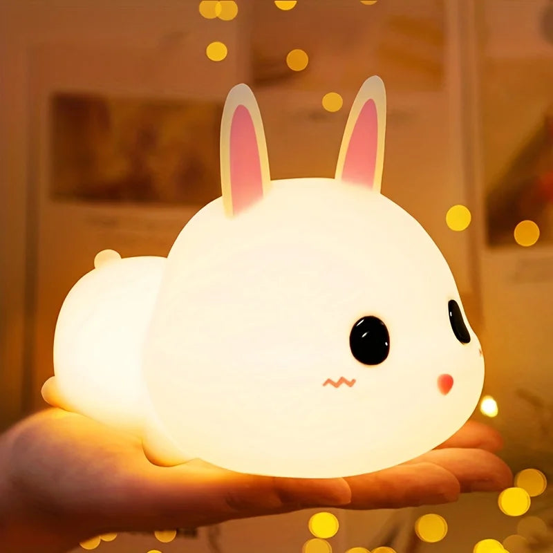 Cute rabbit silicone nightlight children's room decoration