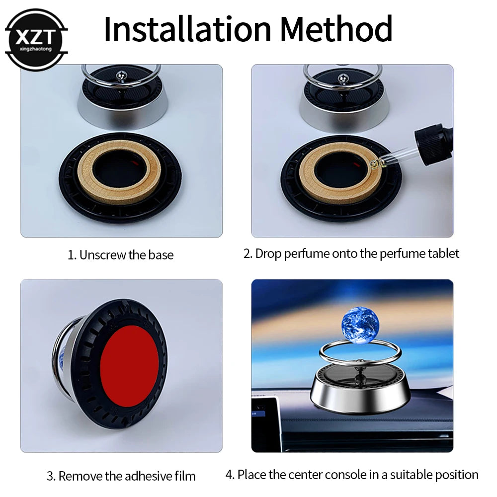 1Pcs Solar Car Aromatherapy Vehicle Perfume Air Freshener