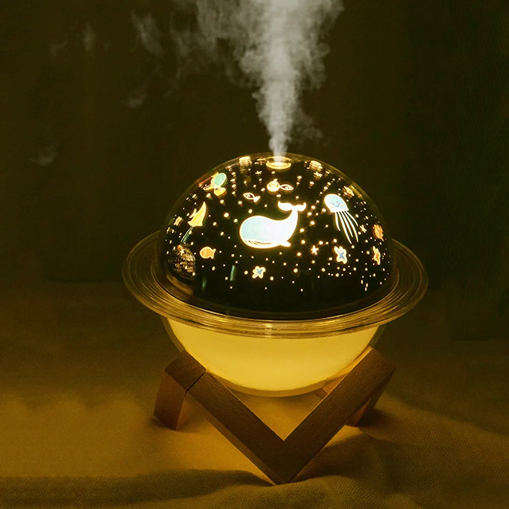 Creative LED projection light USB planet humidifier Christmas star