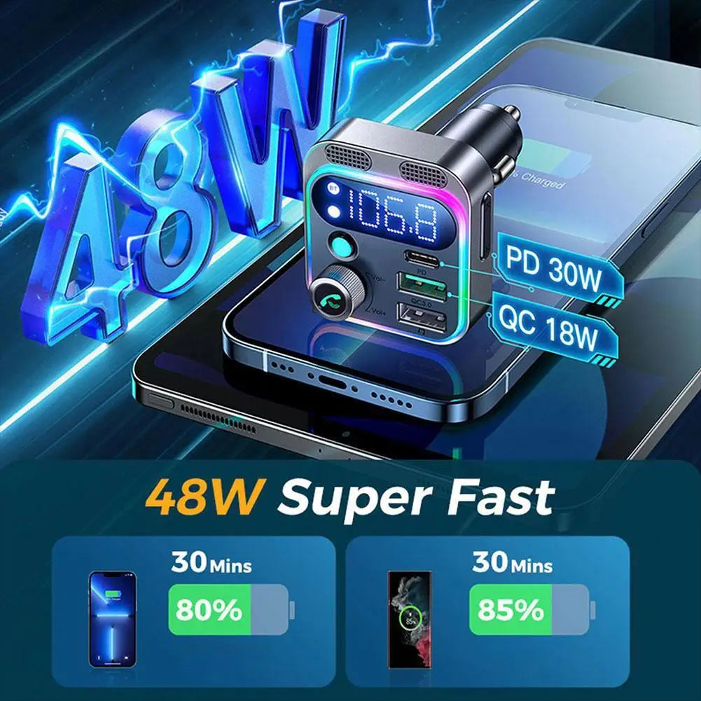 Car Adapter FM Transmitter For Car PD&QC3.0 Car MP3 Charger