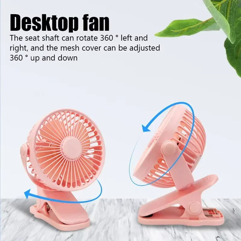 Baby Stroller Fan Summer Cooling Fan Angle Adjustable