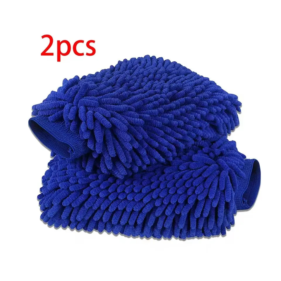 1/2PCS Chenille Plush Gloves for Car Cleaning